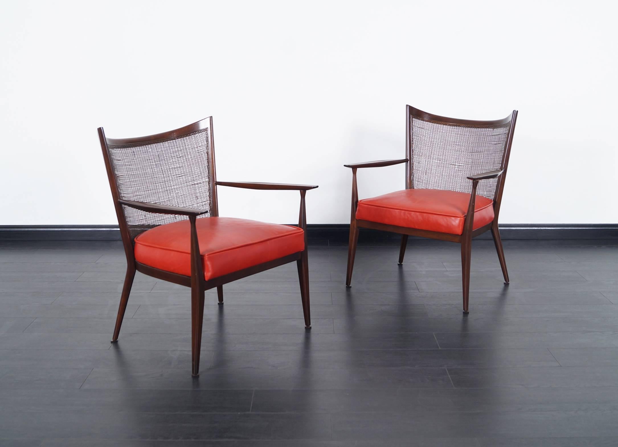 Vintage Leather Lounge Chairs by Paul McCobb 1