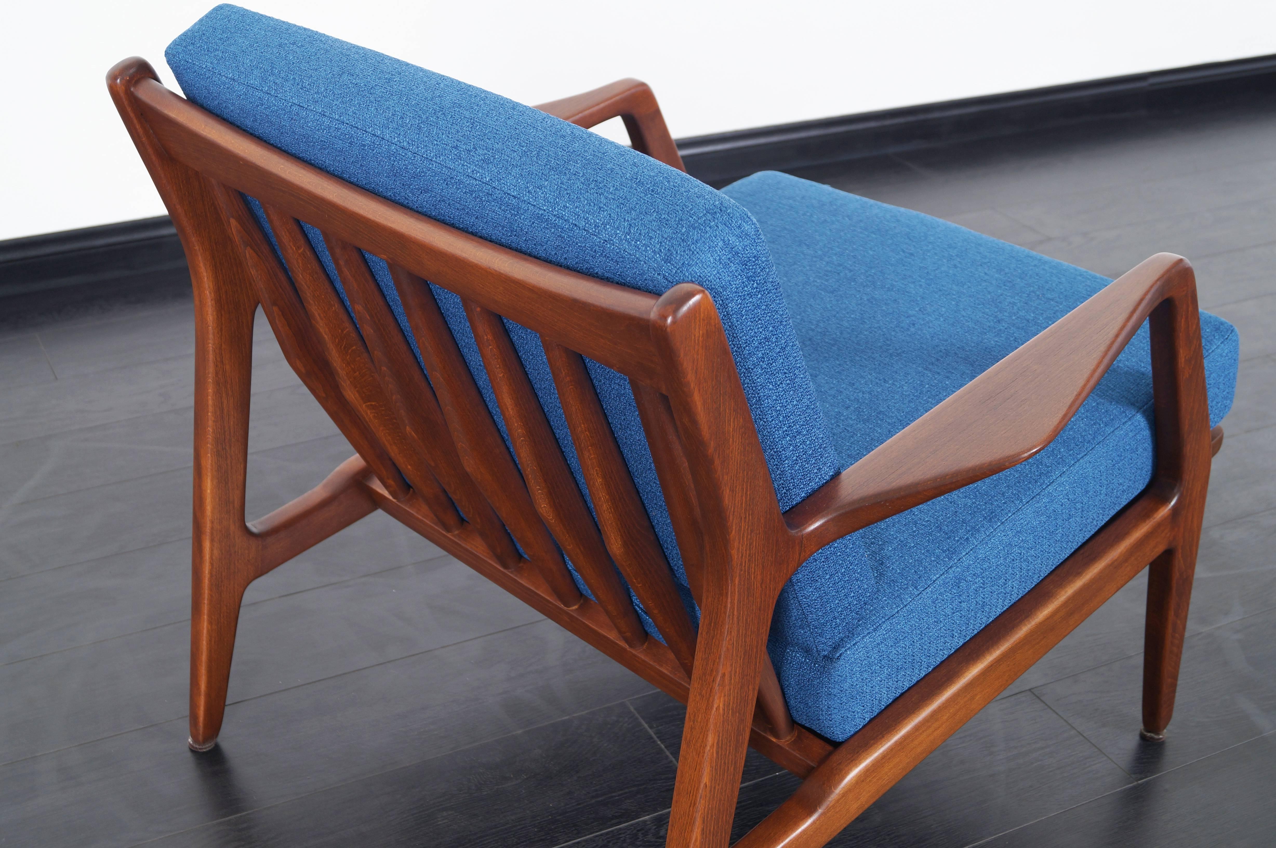 Fabric Mid-Century Lounge Chairs by Ib Kofod-Larsen