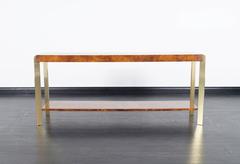 Vintage Burl Wood Console Table
