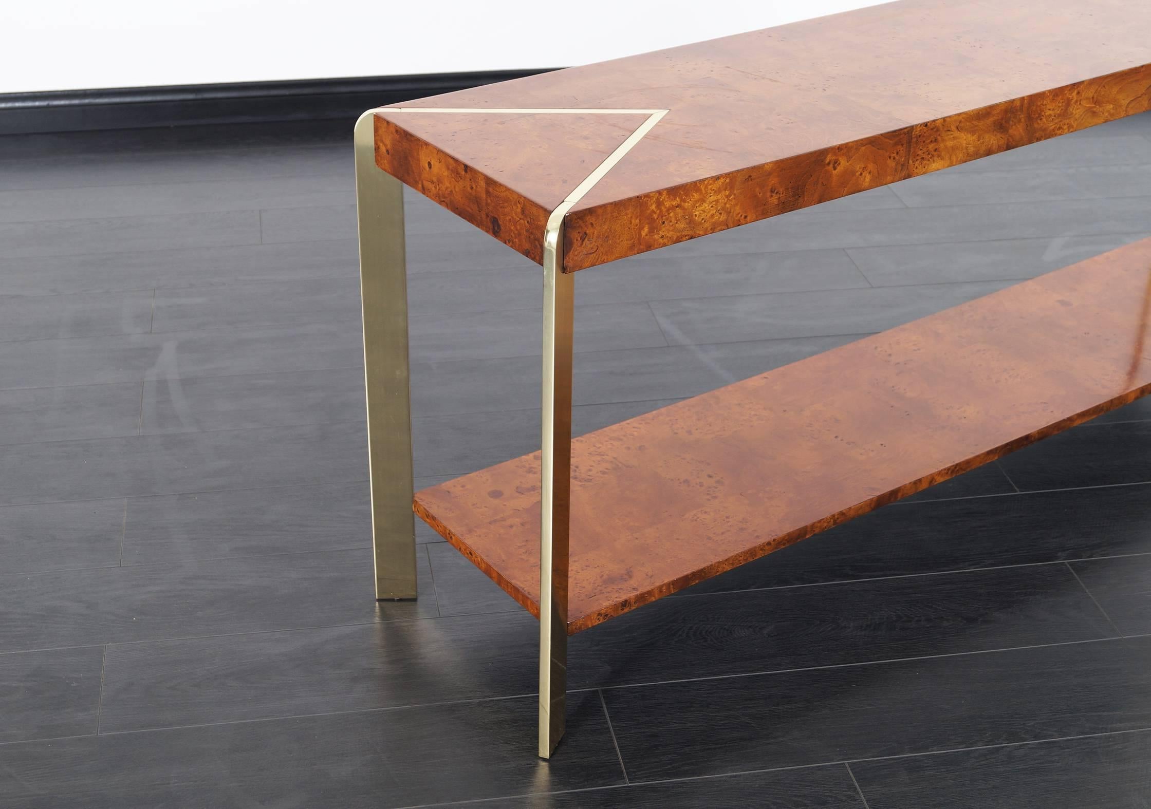 burlwood console table