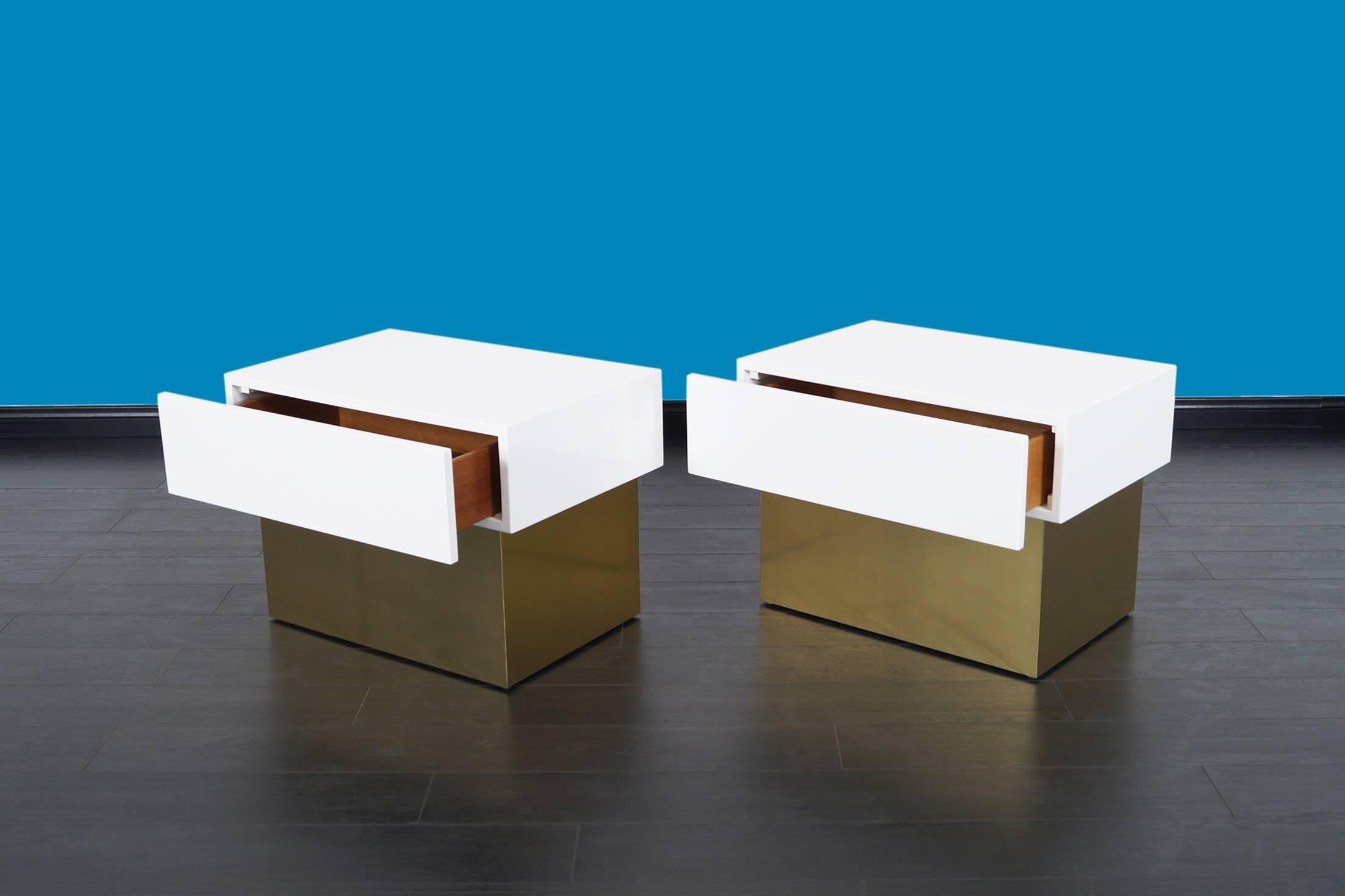 American Vintage Polished Lacquered Nightstands by Steve Chase