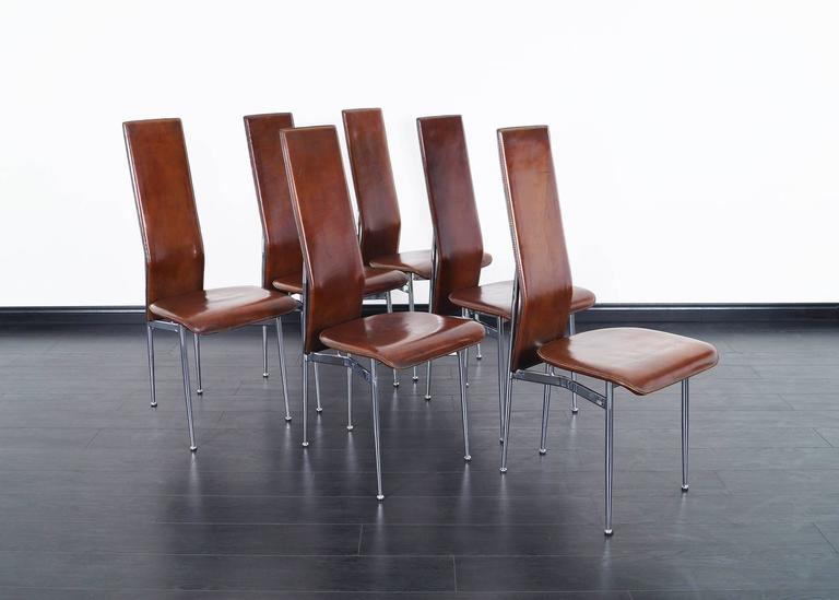 Italian Leather Dining Chairs at 1stDibs