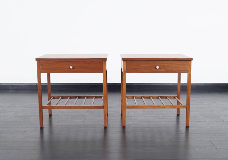 Vintage Walnut and Rosewood Nightstands by Stanley at 1stDibs