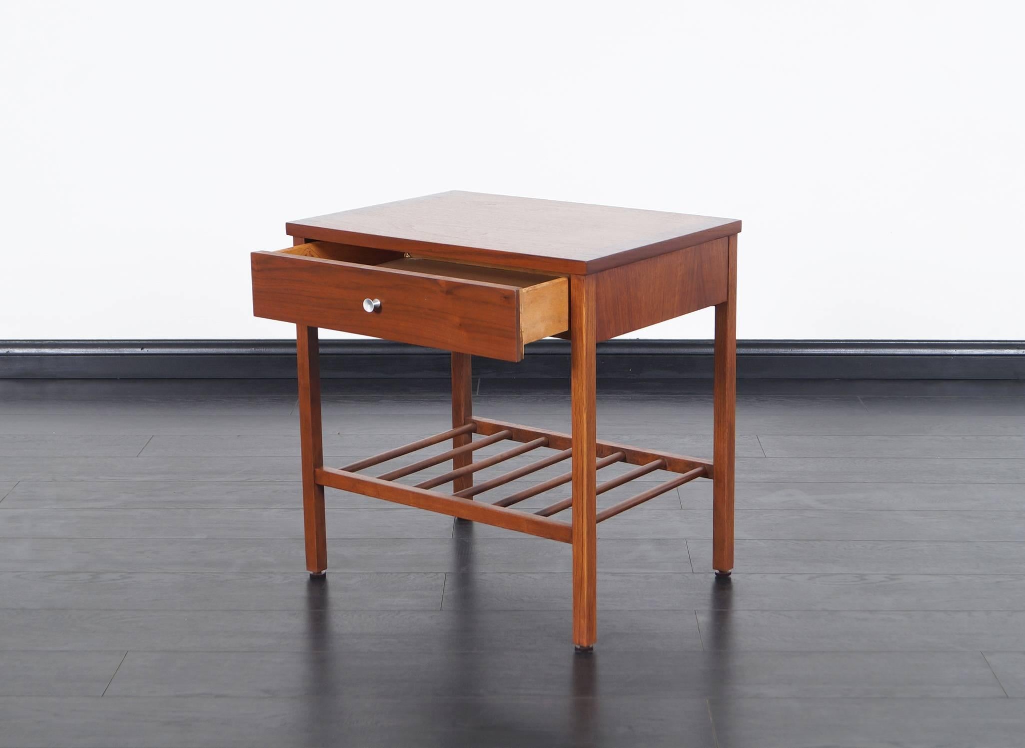 Mid-20th Century Vintage Walnut and Rosewood Nightstands by Stanley