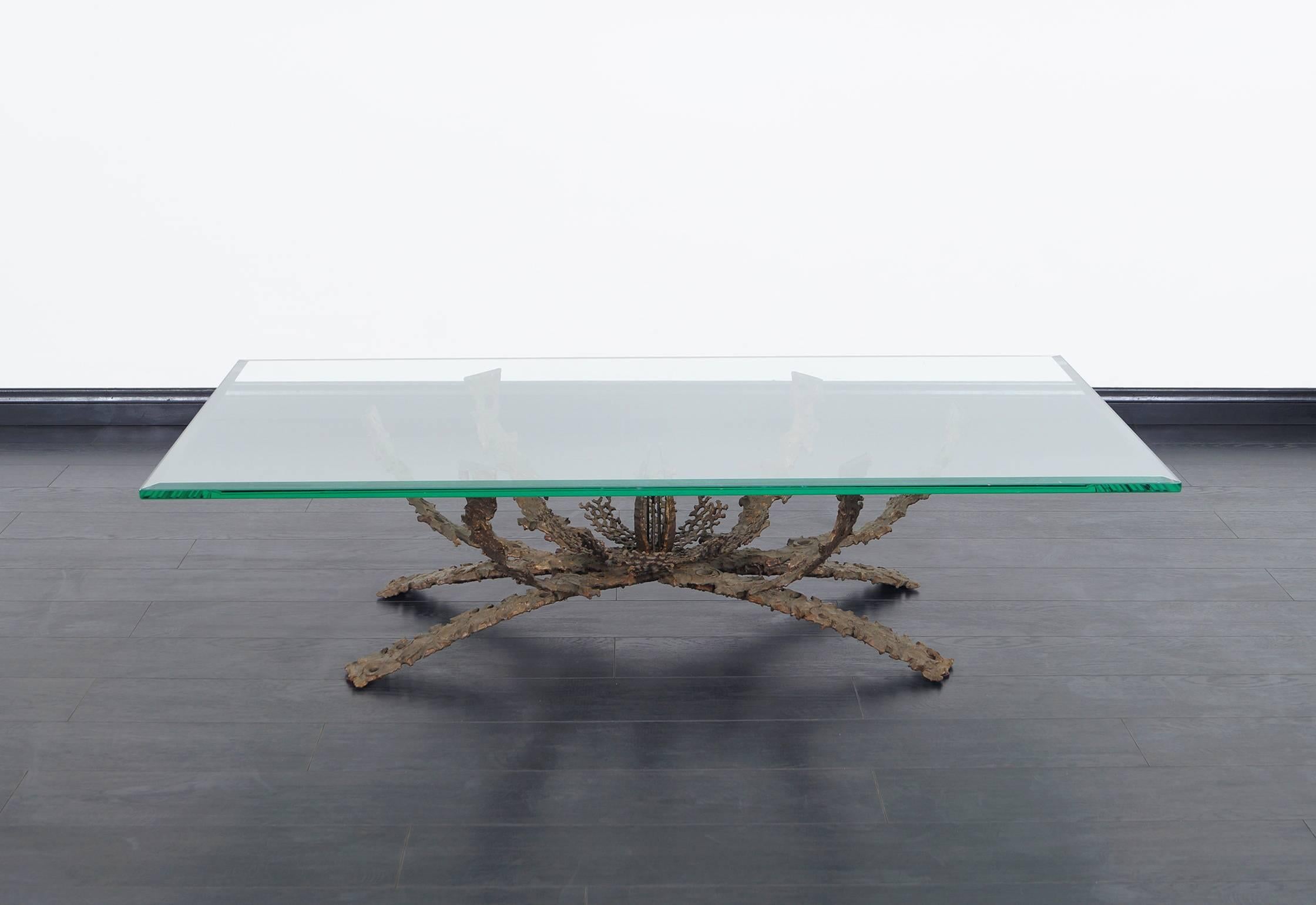 Mid-Century Modern Sculptural Bronze Coffee Table by Daniel Gluck