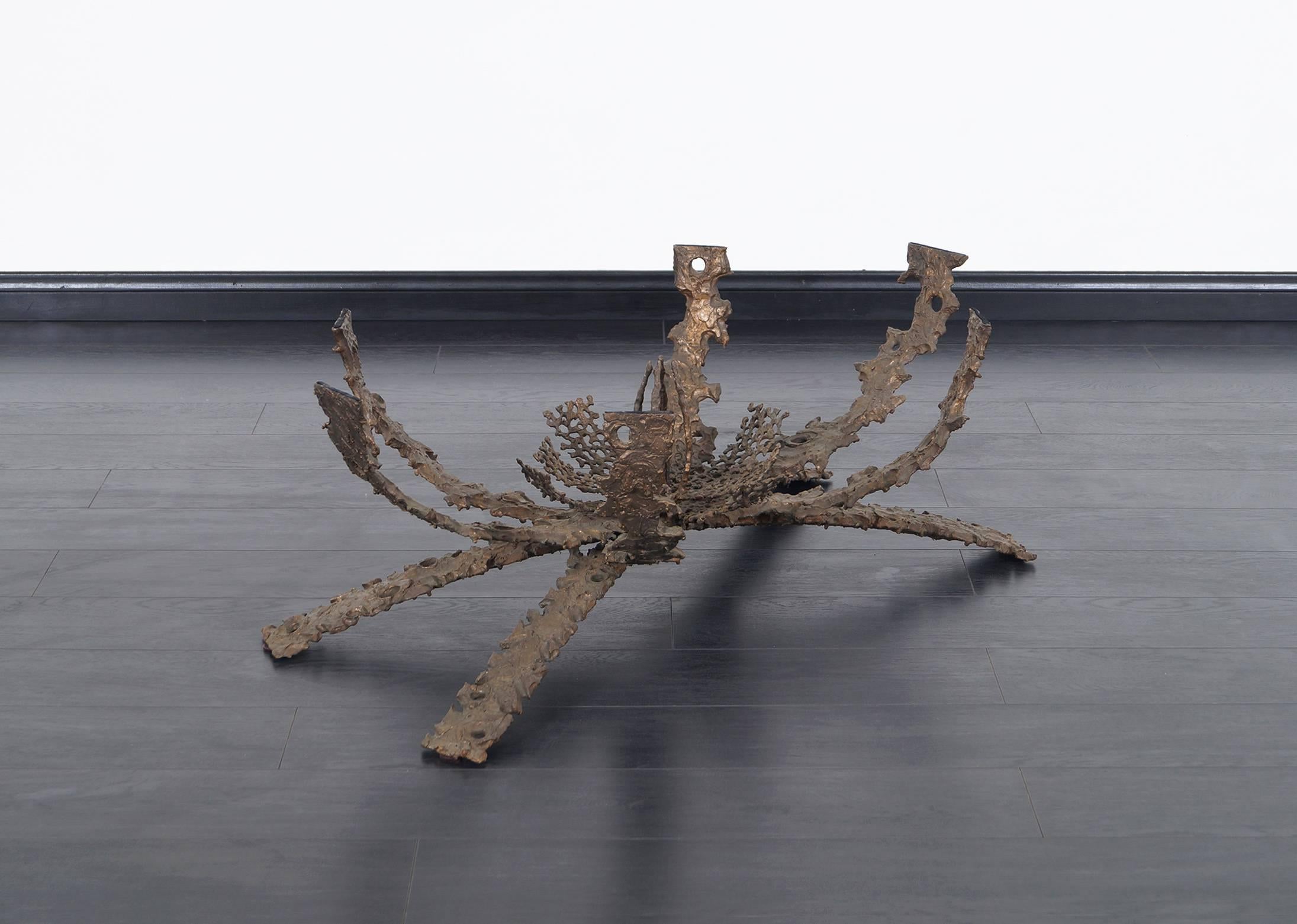 American Sculptural Bronze Coffee Table by Daniel Gluck