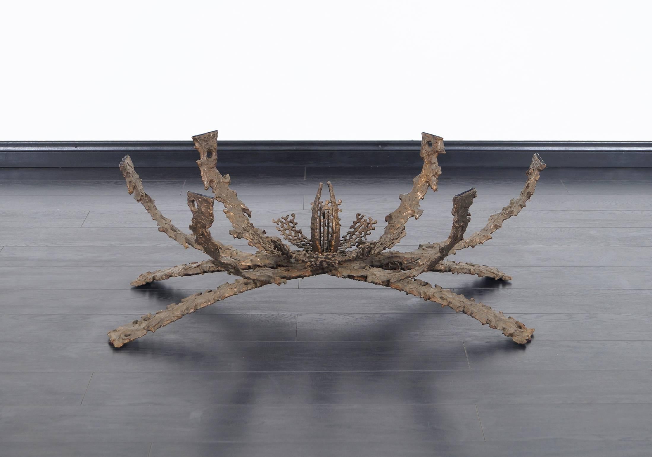 Mid-20th Century Sculptural Bronze Coffee Table by Daniel Gluck