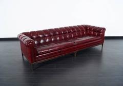 Vintage Biscuit Tufted Leather Sofa by Maurice Bailey for Monteverdi Young