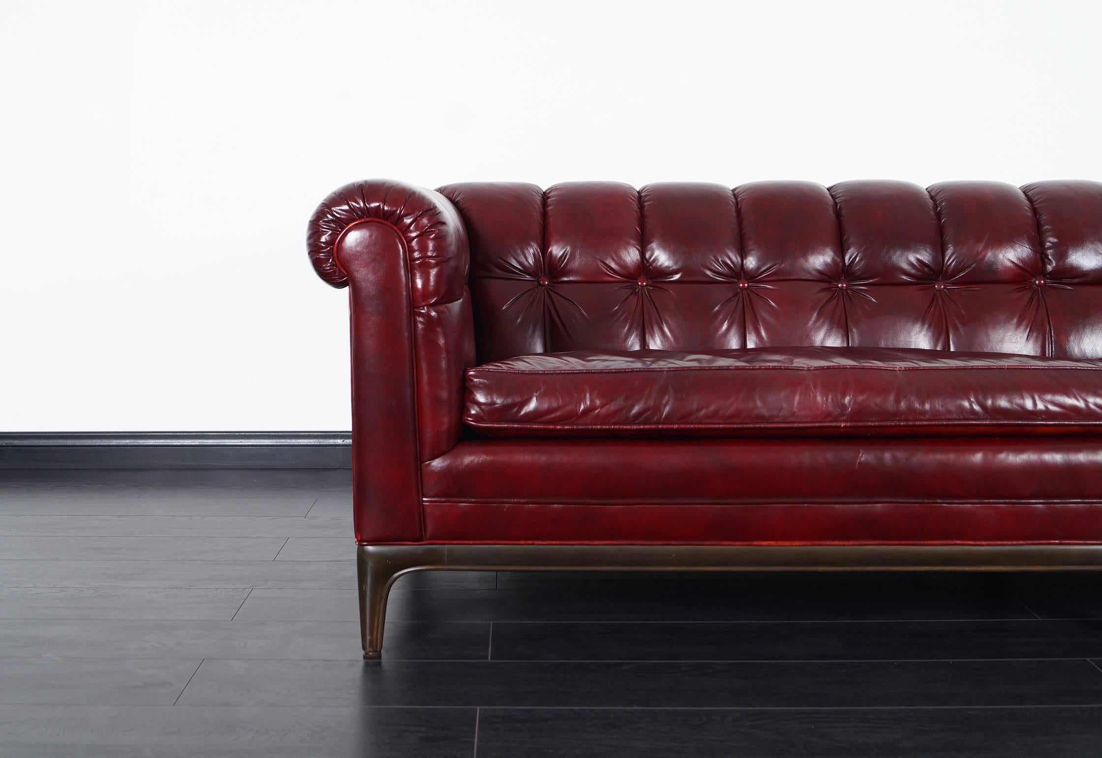 tufted leather couch