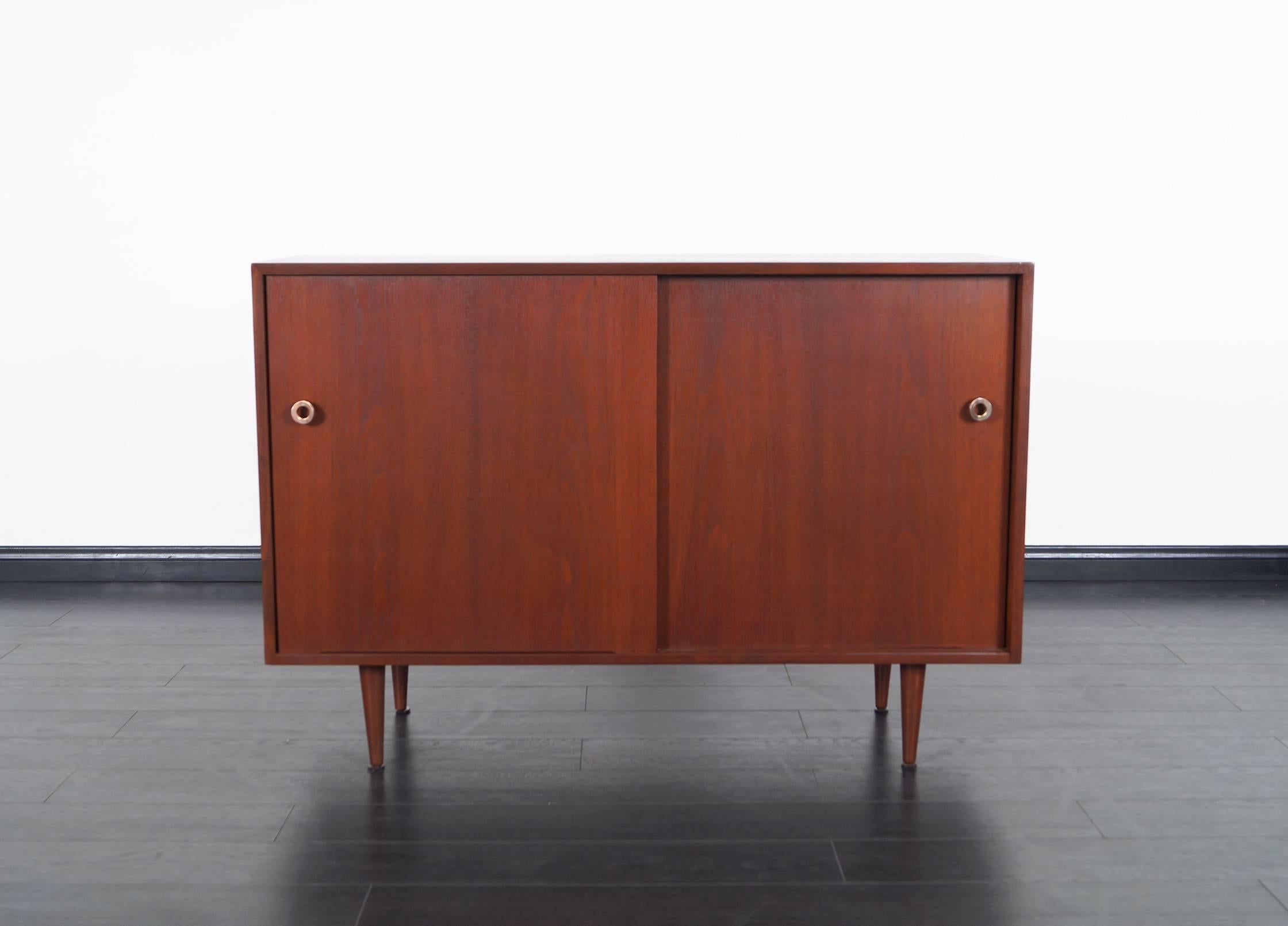 American Vintage Walnut Credenza by Greta M. Grossman