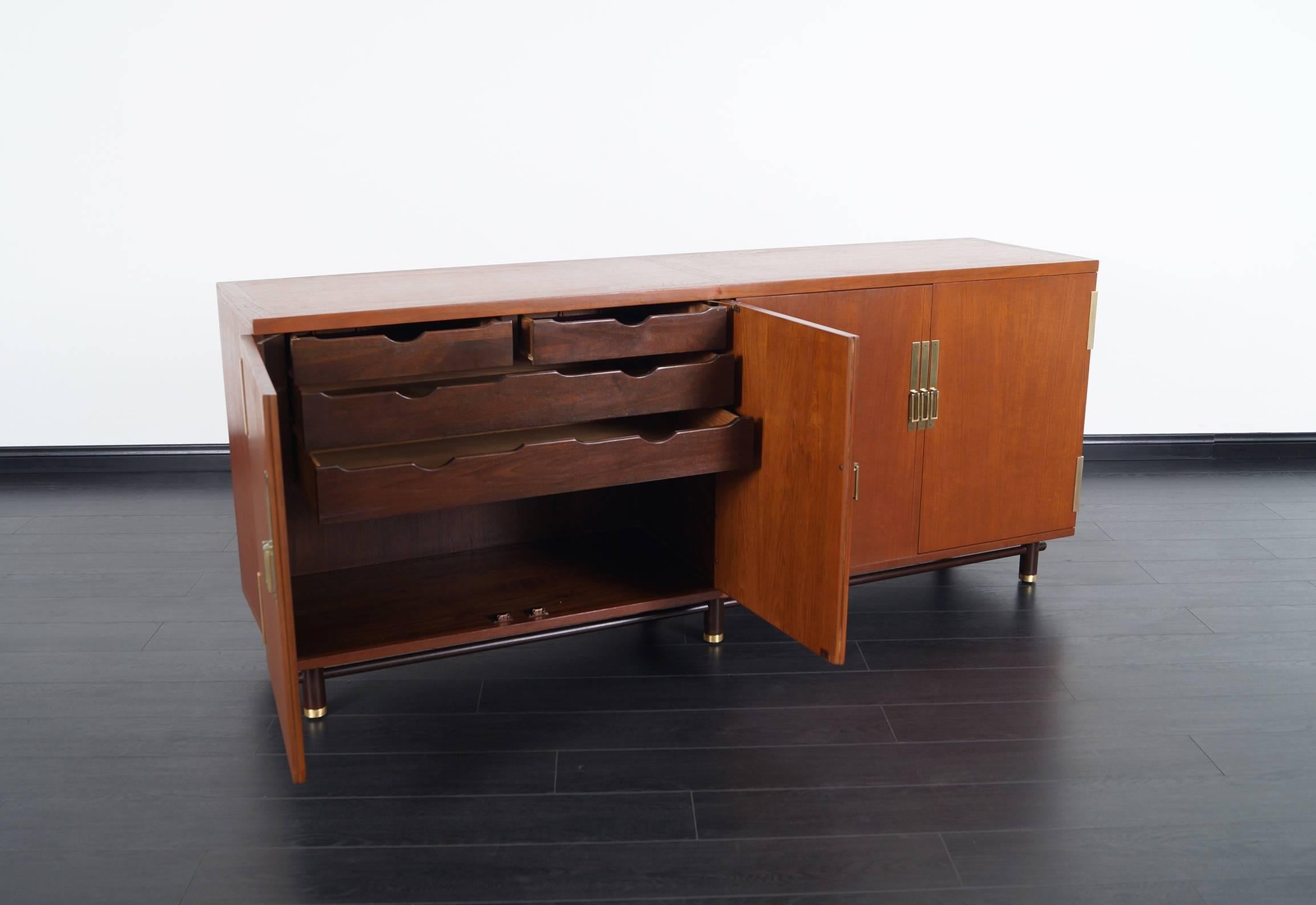 American Mid-Century Teak Credenza by Michael Taylor for Baker