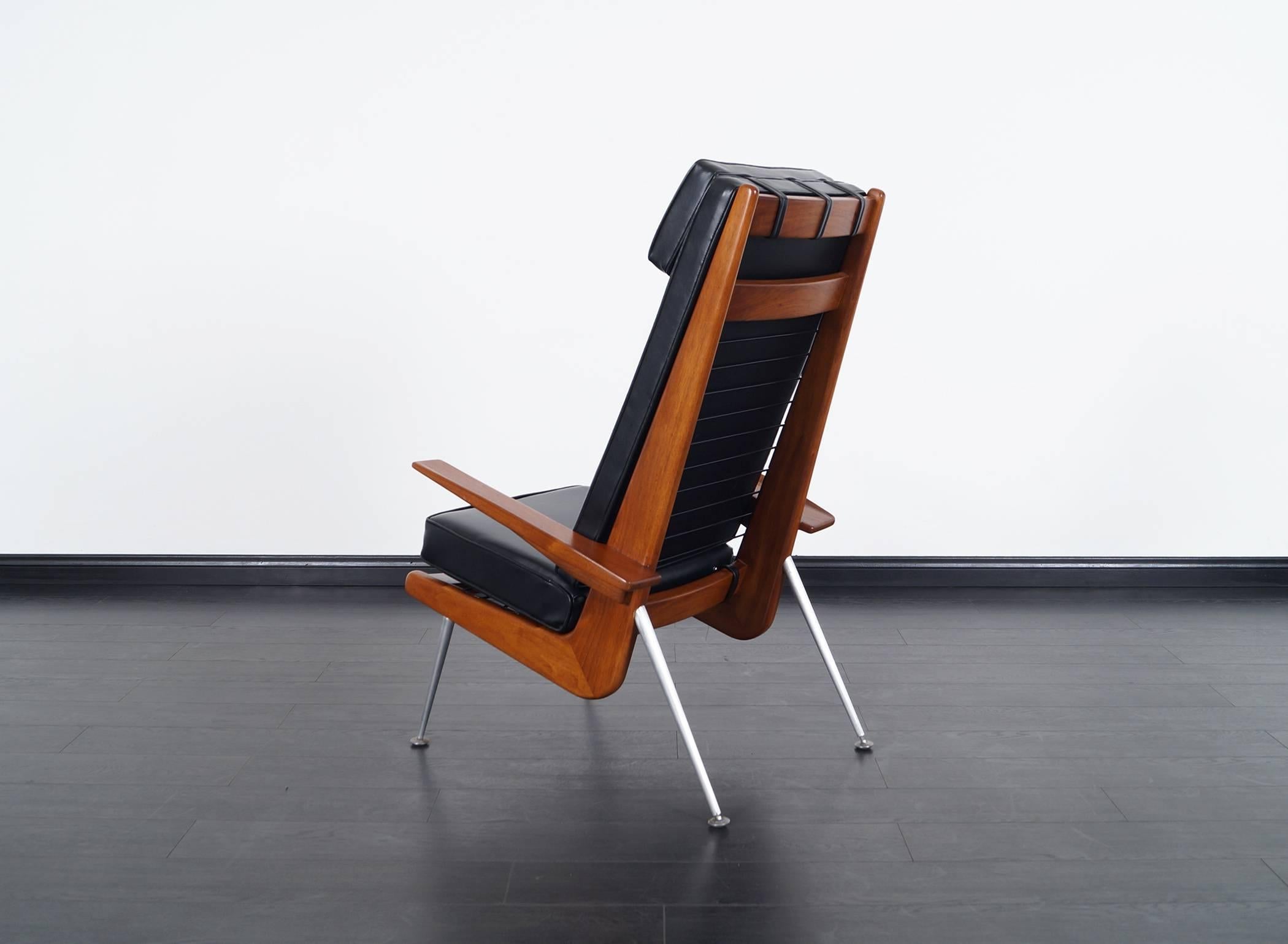 Mid-Century Modern Walnut High Back Chairs 1