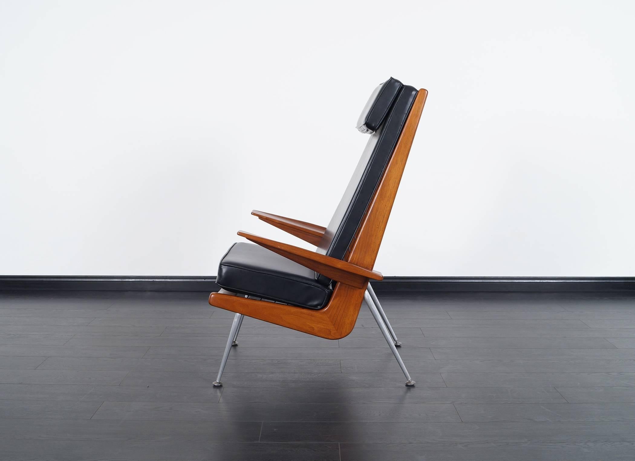 Mid-Century Modern Walnut High Back Chairs 2