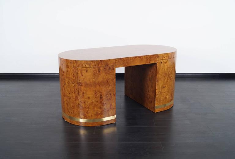 Vintage Burl Wood Desk at 1stDibs