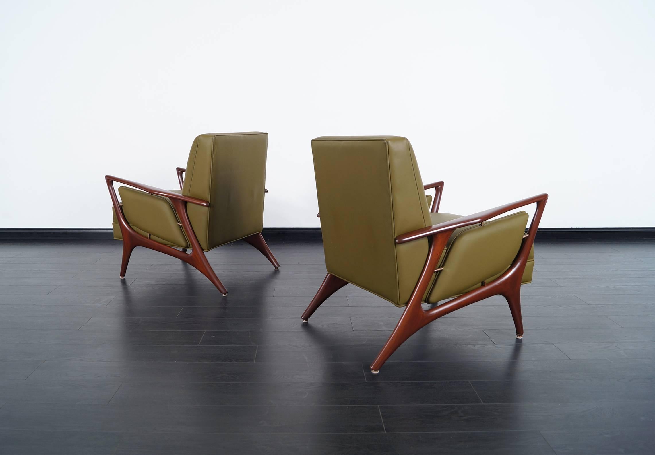 Mid-Century Modern Mid-Century Leather Lounge Chairs by Eugenio Escudero