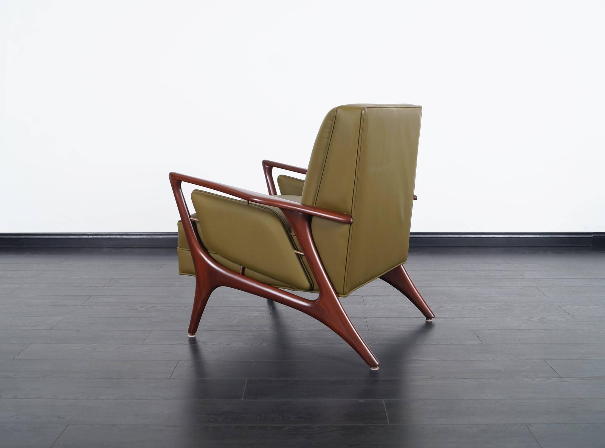 Mid-20th Century Mid-Century Leather Lounge Chairs by Eugenio Escudero