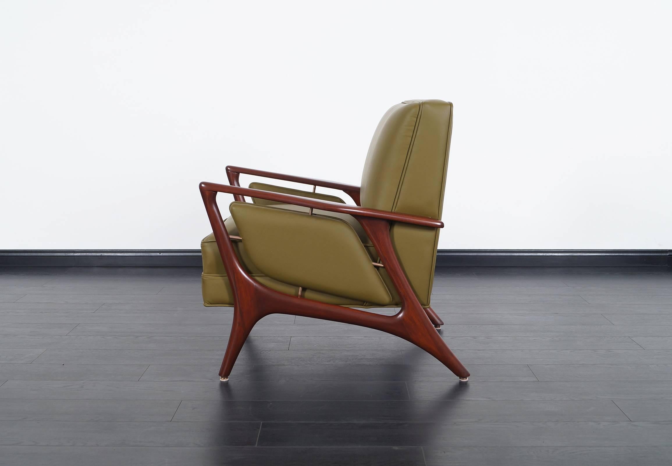 Mid-Century Leather Lounge Chairs by Eugenio Escudero 1
