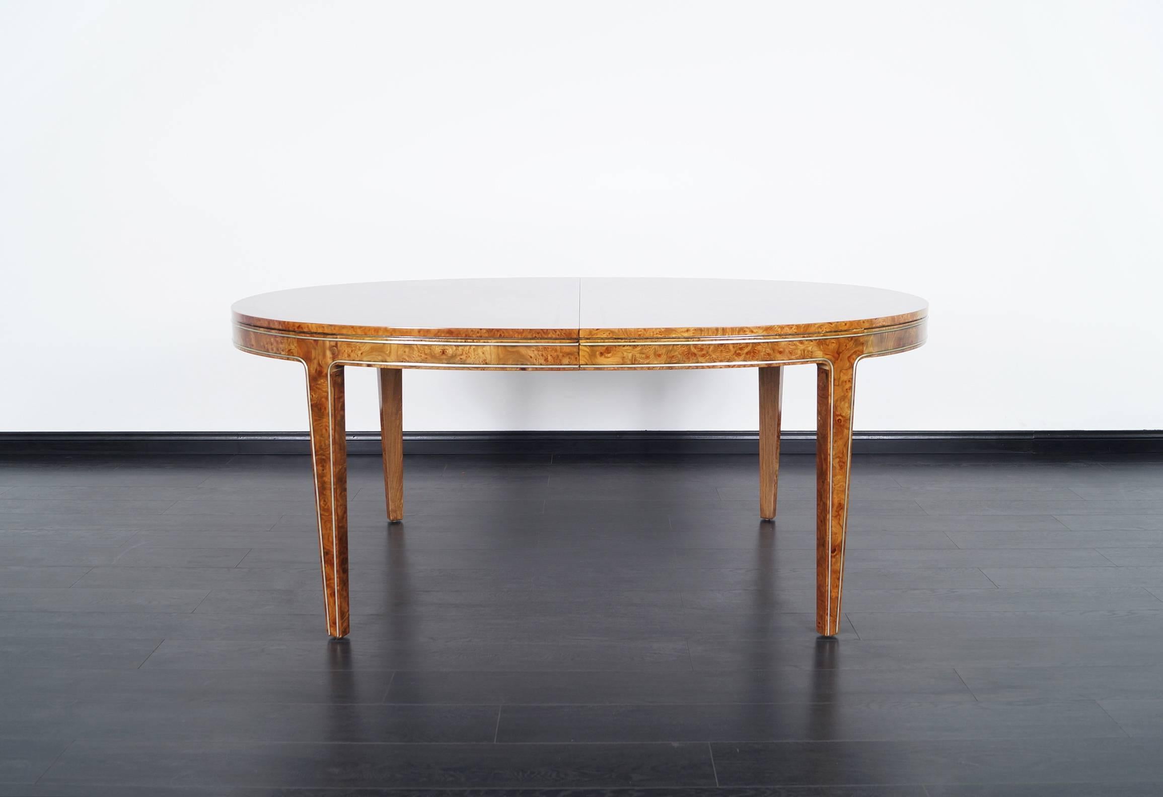 burled wood dining table