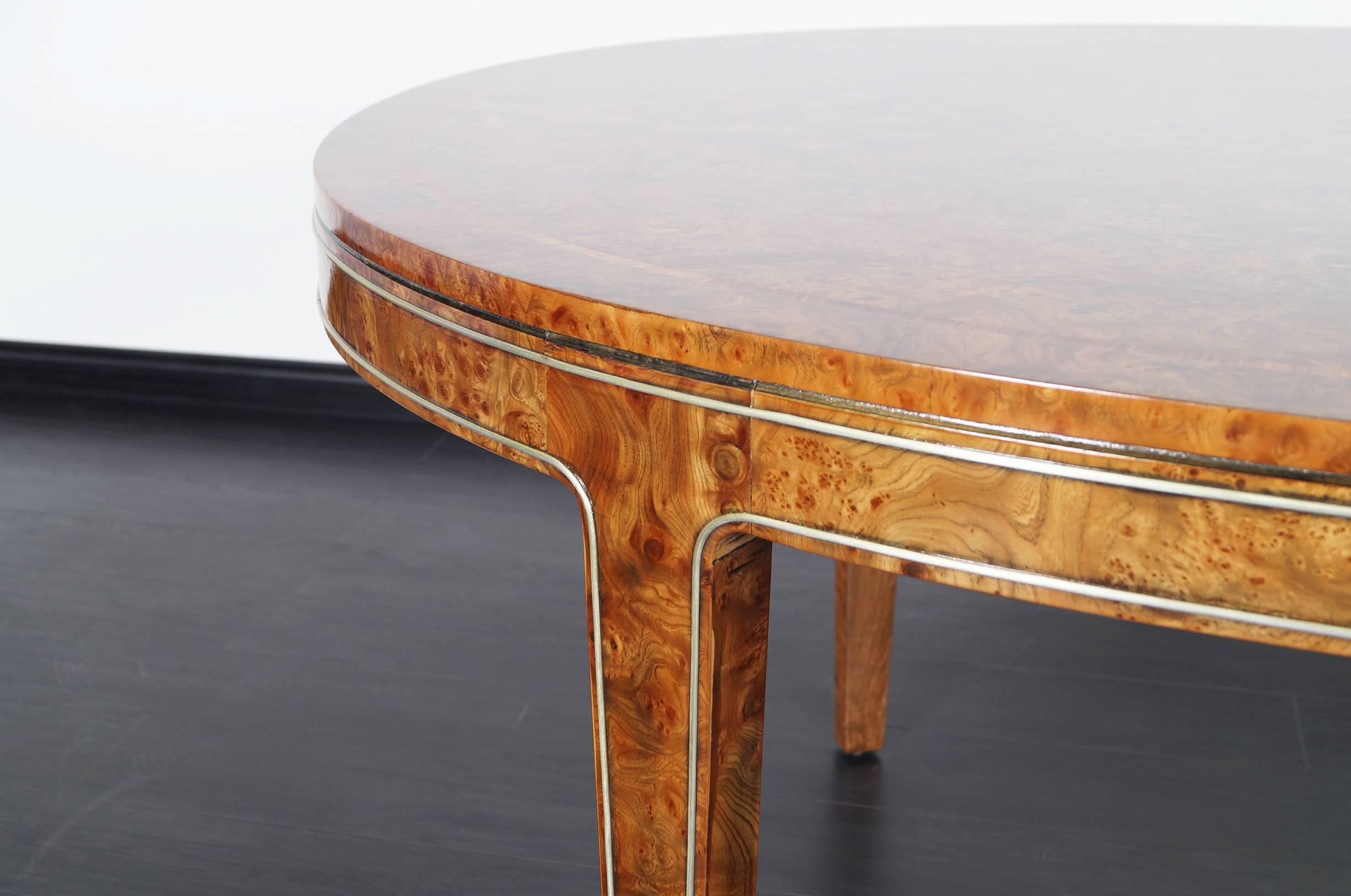 round burl wood dining table