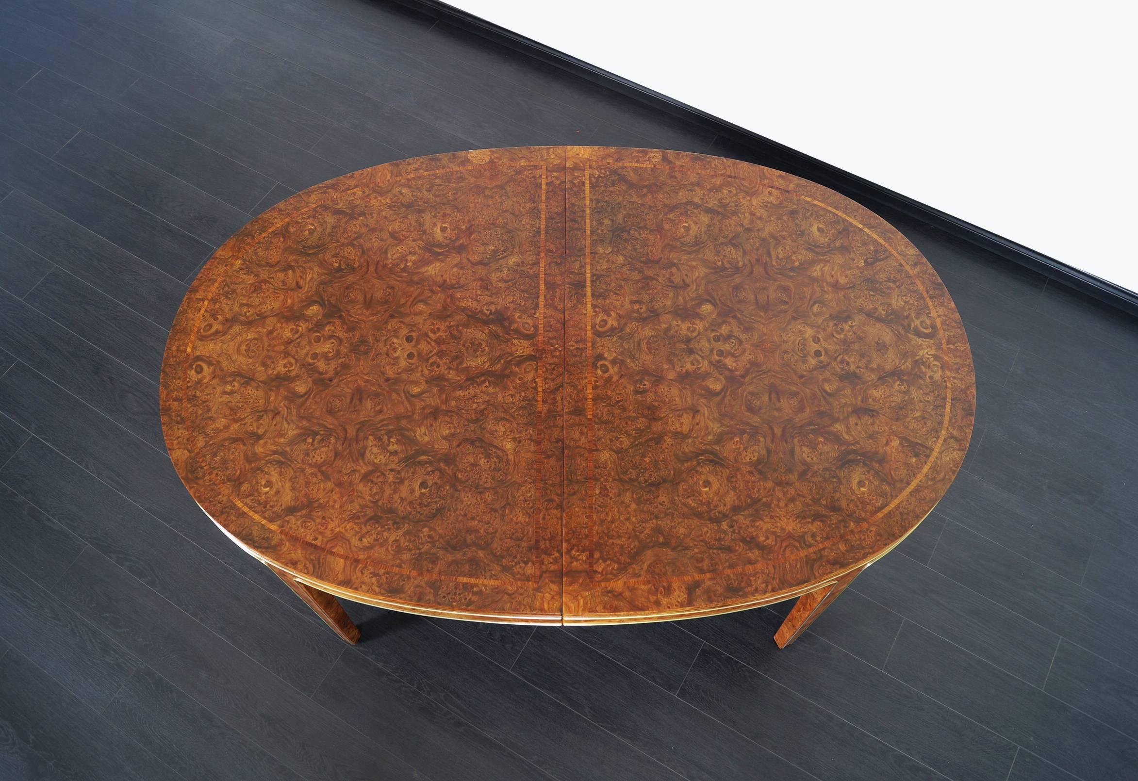Mid-Century Modern Vintage Burl Wood Dining Table by Mastercraft