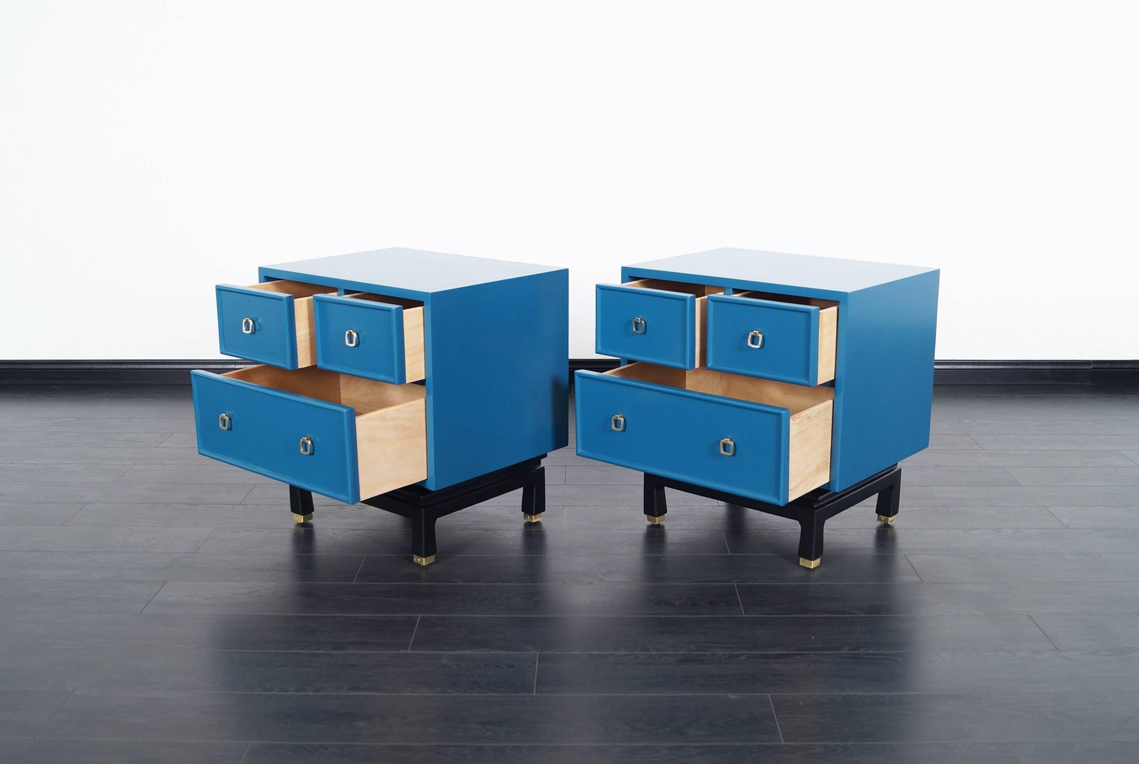 Mid-Century Modern Vintage Lacquered Nightstands by American of Martinsville
