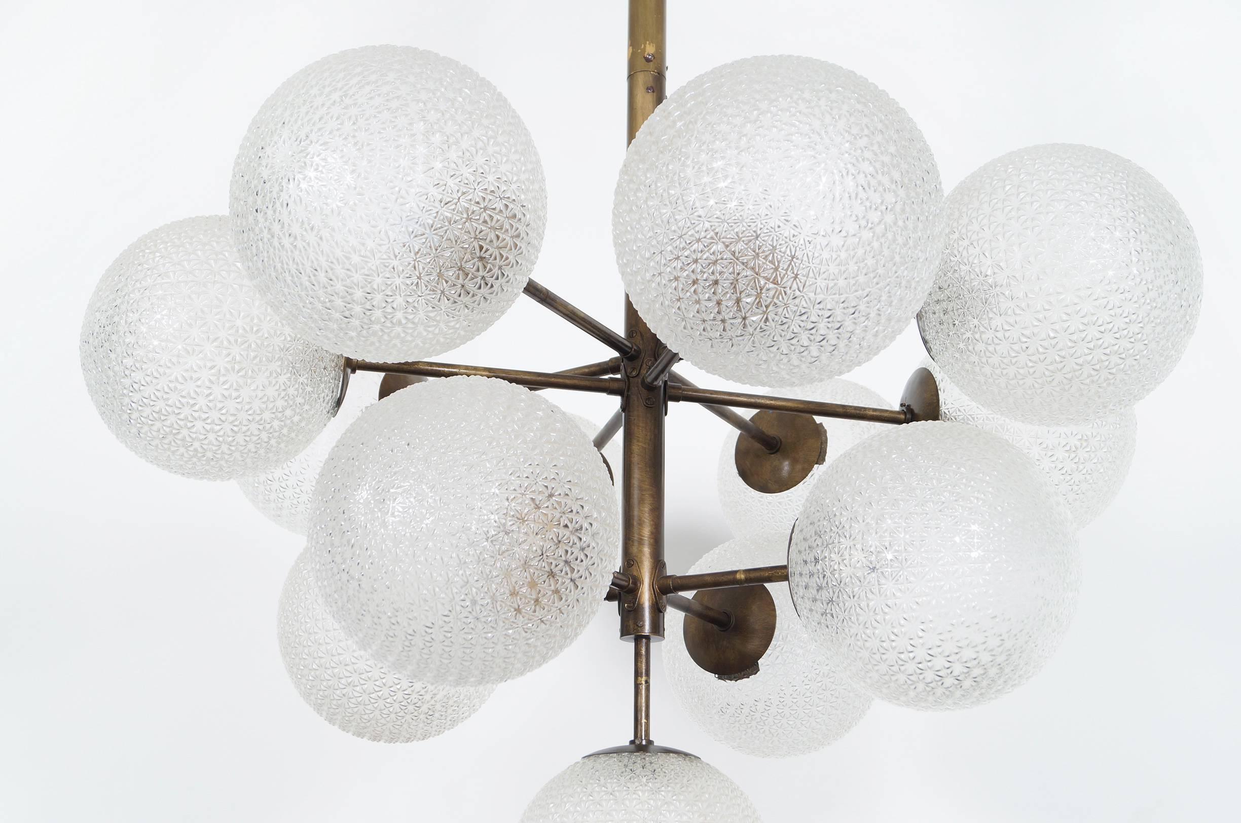 Monumental Glass Globes Chandelier In Excellent Condition In North Hollywood, CA