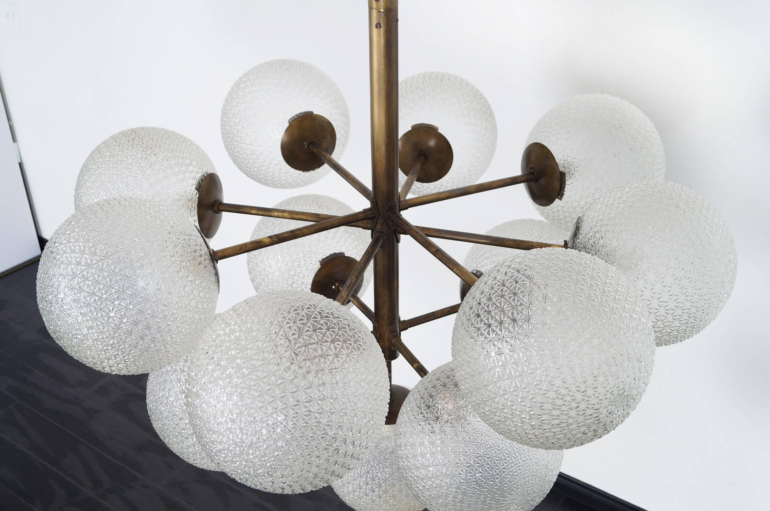 Late 20th Century Monumental Glass Globes Chandelier