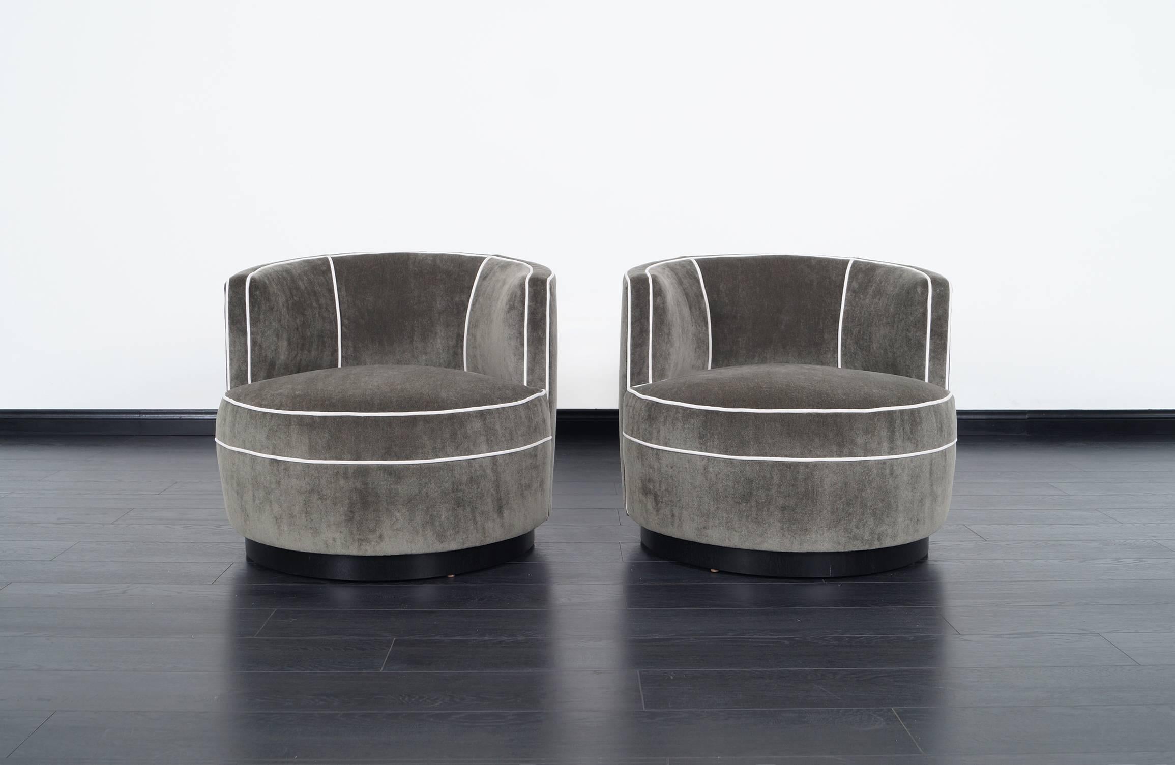 American Vintage Swivel Lounge Chairs by Edward Wormley