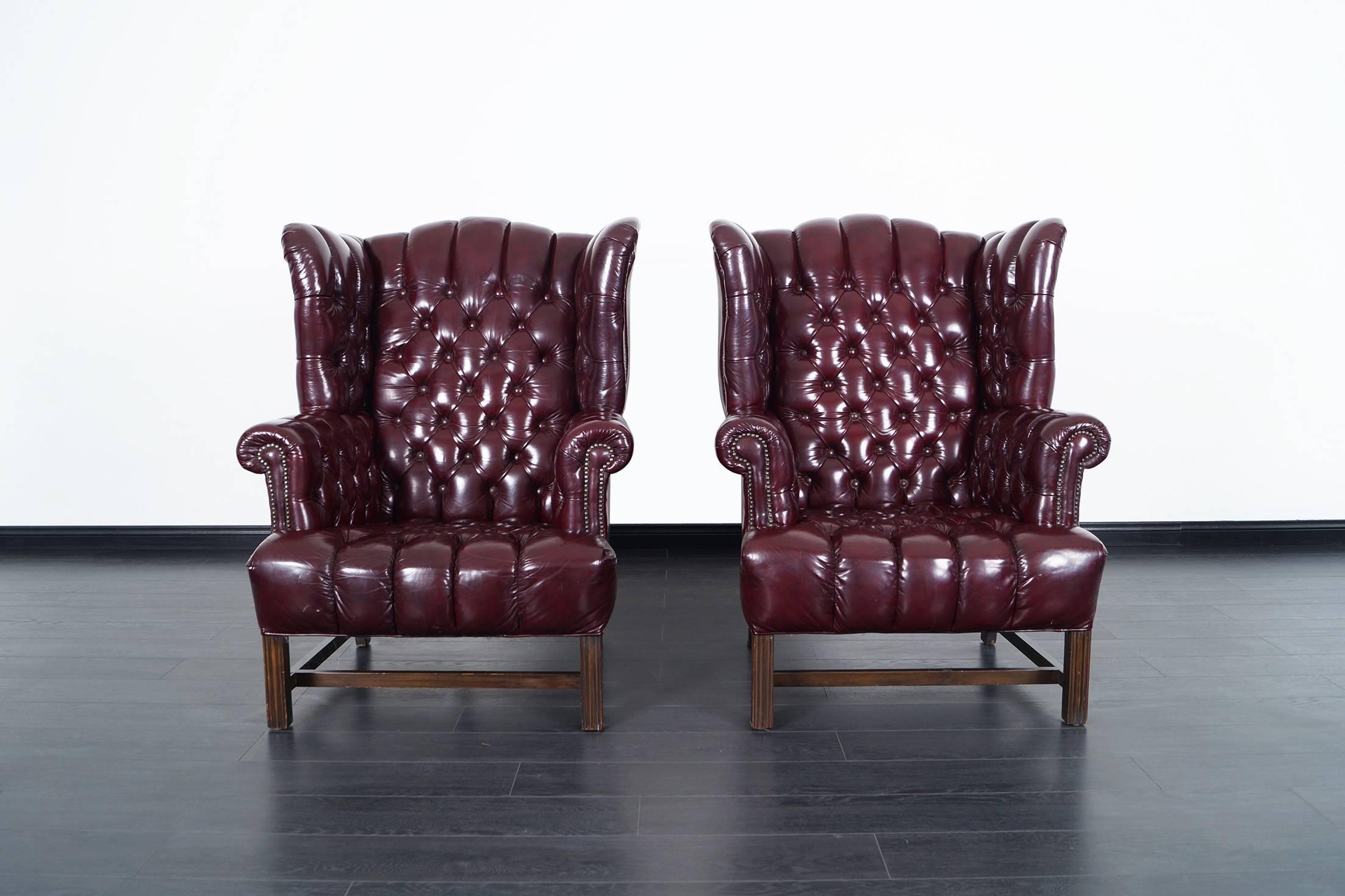 burgundy leather chairs