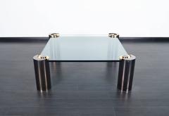 Rare Vintage Gunmetal Coffee Table by Karl Springer