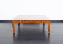 Vintage Italian Burl Wood Coffee Table by Cannell & Chaffin
