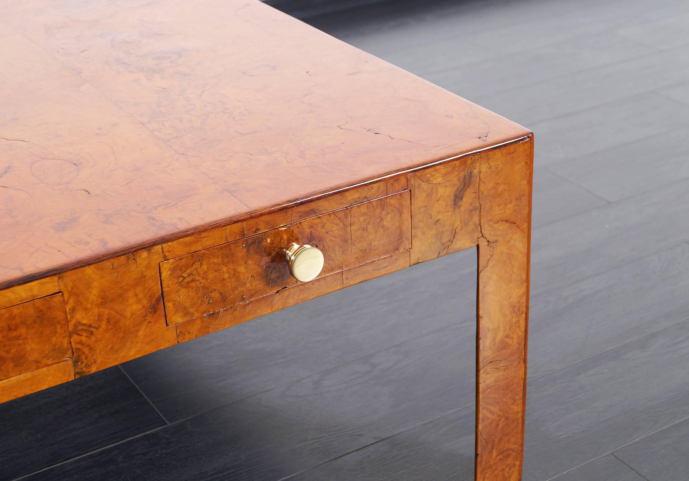 Mid-20th Century Vintage Italian Burl Wood Coffee Table by Cannell & Chaffin