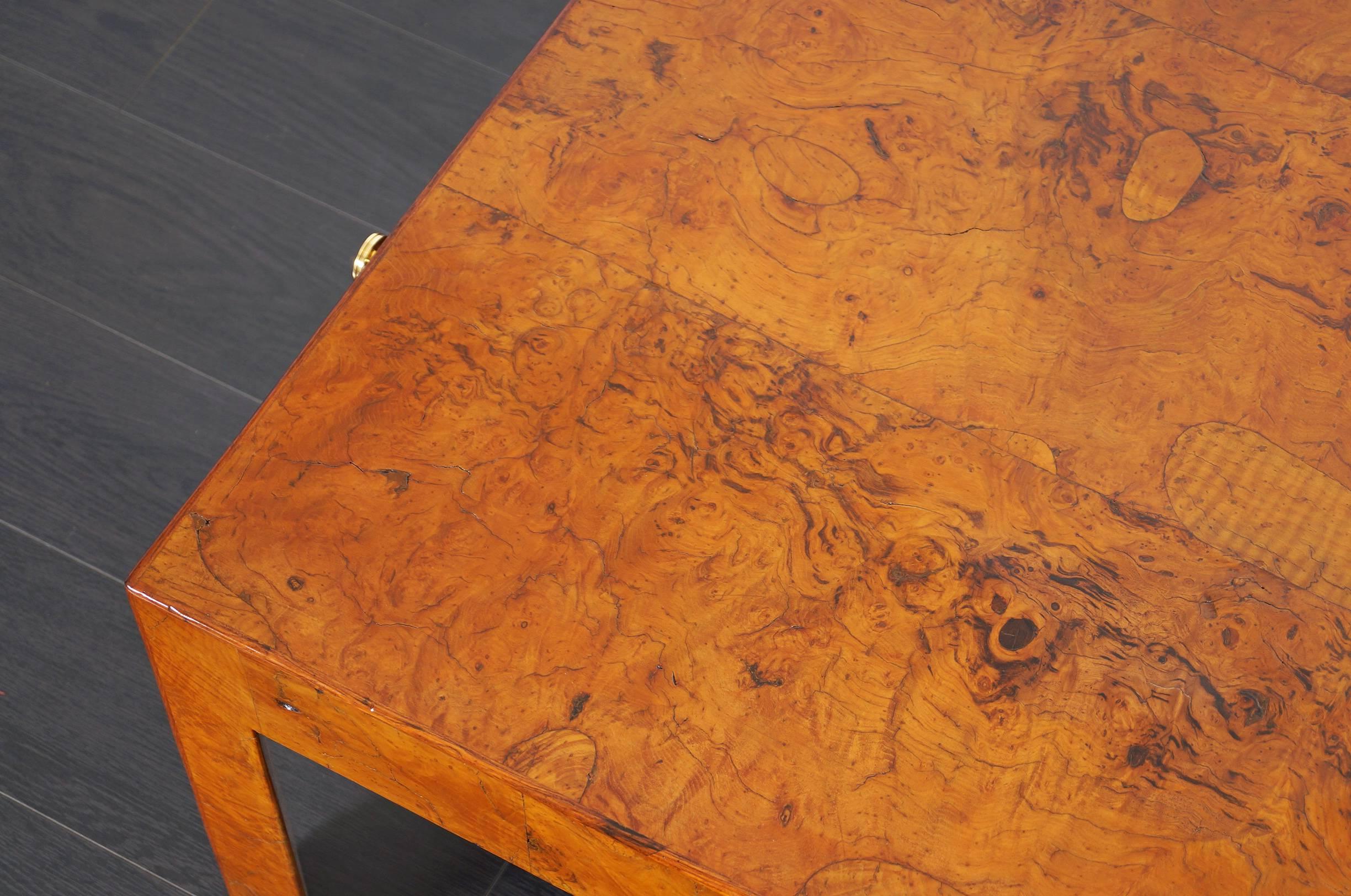 Vintage Italian Burl Wood Coffee Table by Cannell & Chaffin 1