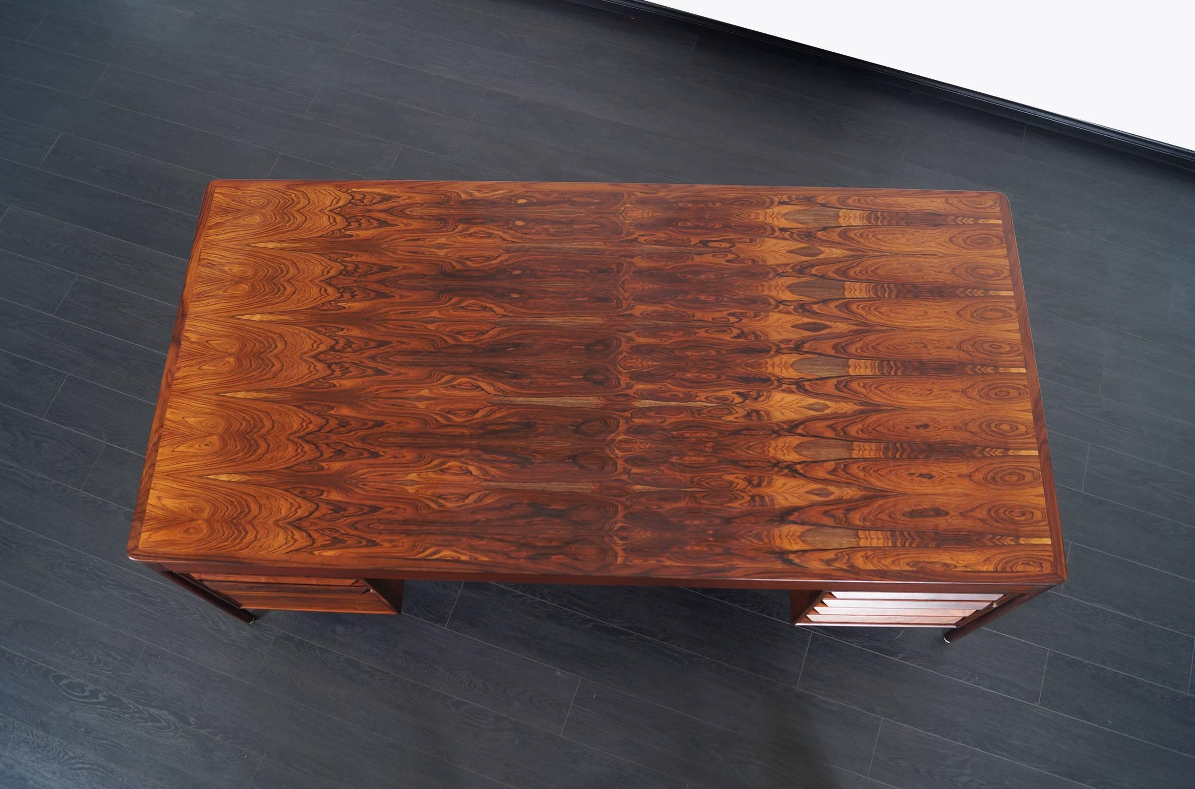 Scandinavian Rosewood Desk by Torbjorn Afdal In Excellent Condition In North Hollywood, CA