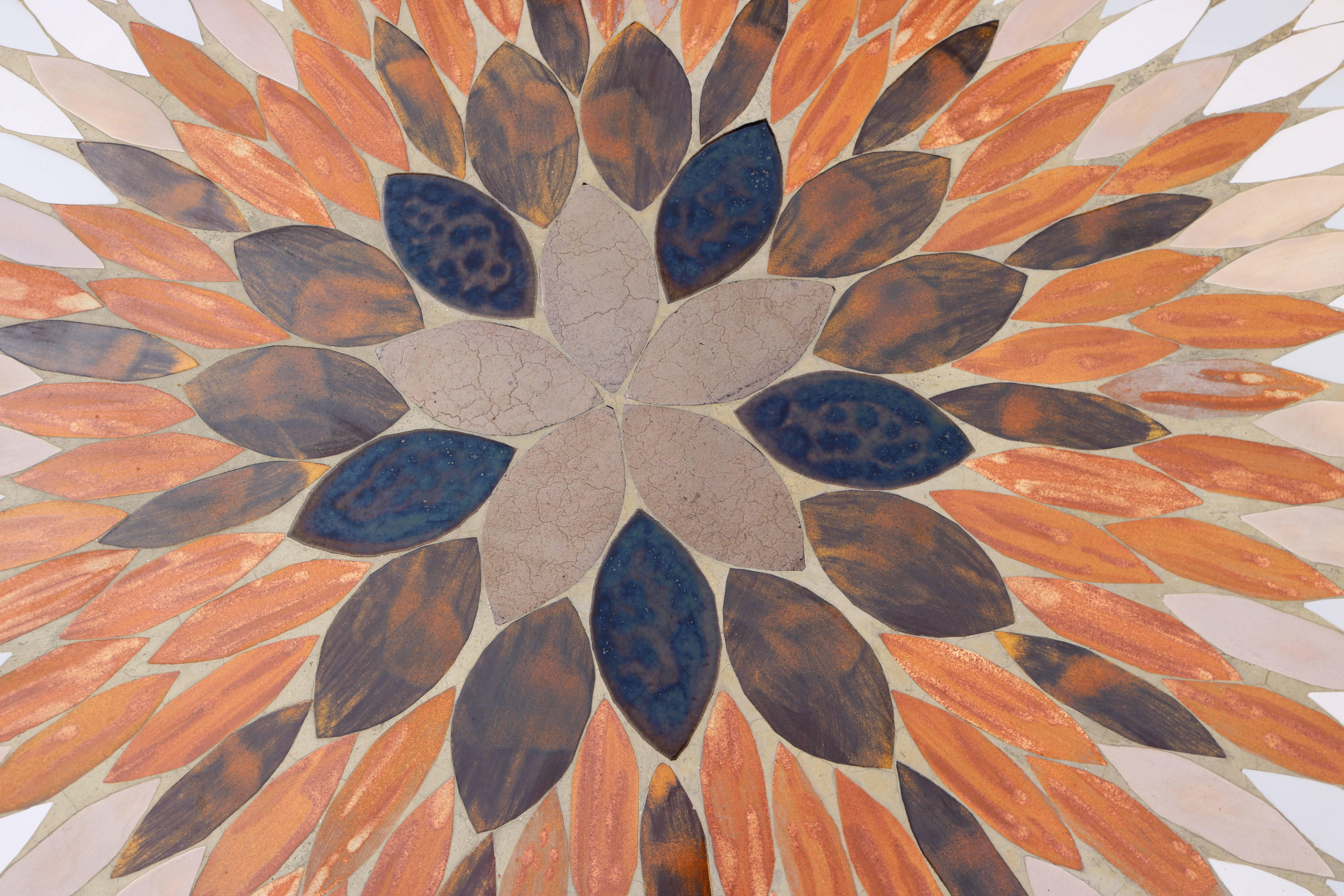 round tiled coffee table
