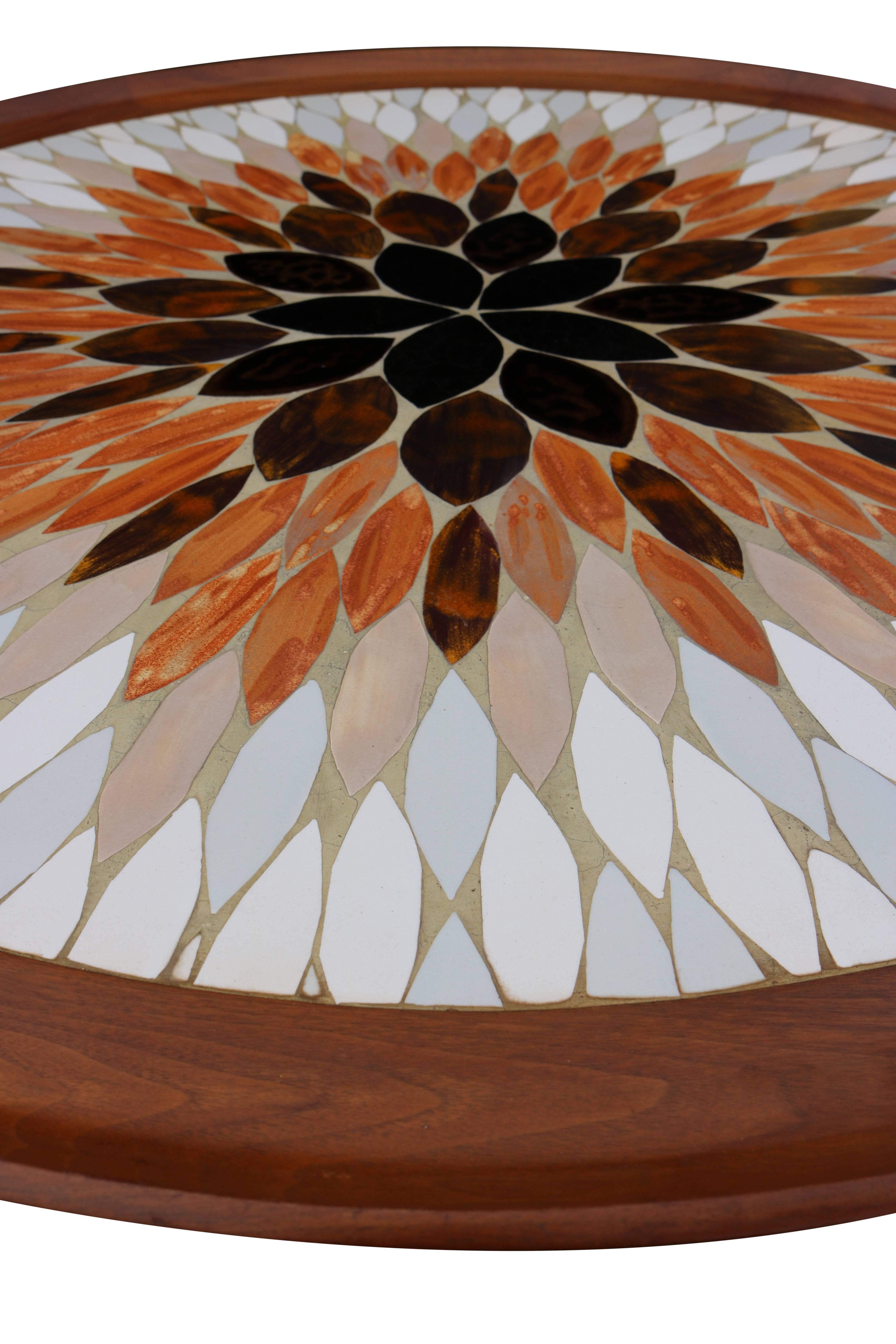 Mid-Century Modern Mid-Century Round Tile Top Hohenberg Originals Table