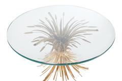 Hollywood Regency Italian Gold Sheaf of Wheat Coffee Table