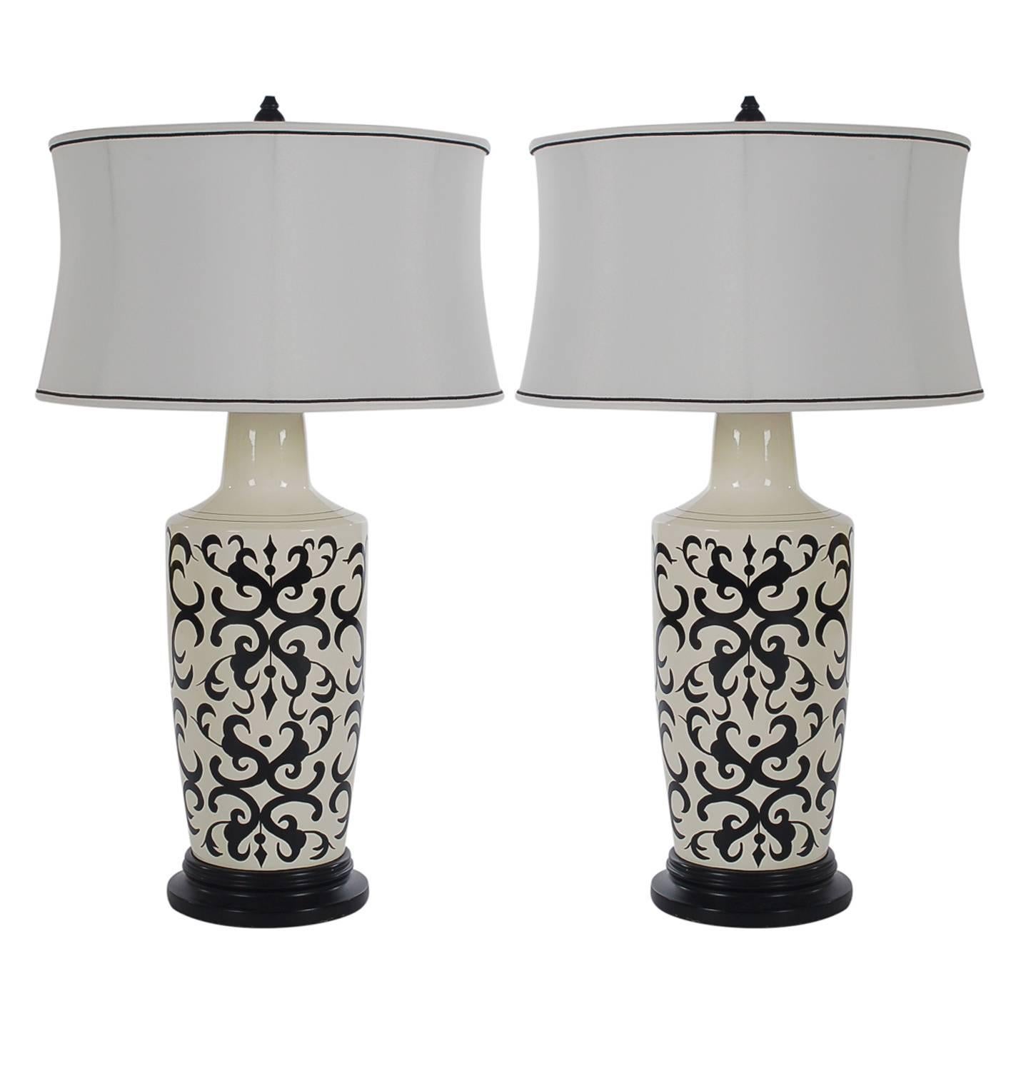 Pair of Hollywood Regency Table Lamps by Shine by S.H.O