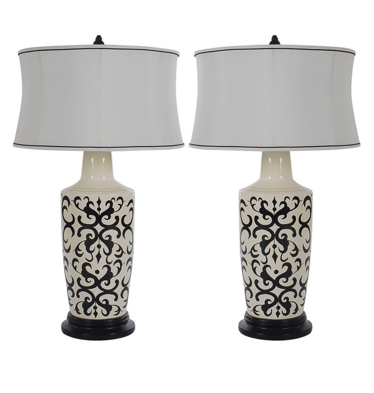 Pair of Hollywood Regency Table Lamps by Shine by S.H.O For Sale