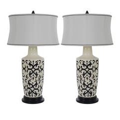 Pair of Hollywood Regency Table Lamps by Shine by S.H.O 11