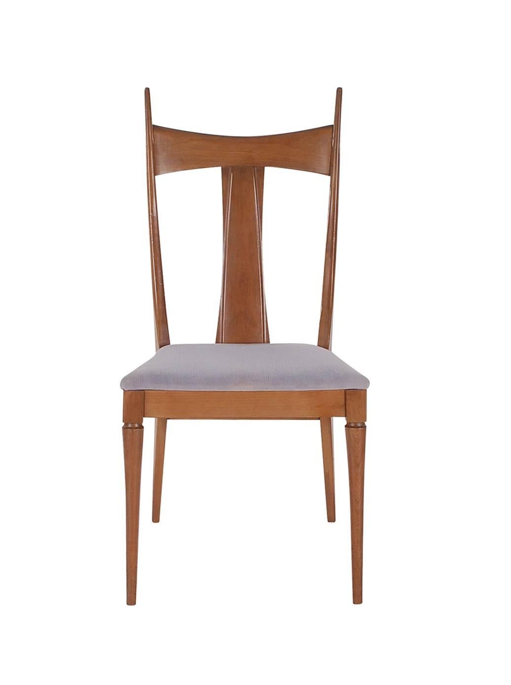 Mid-20th Century Mid-Century Modern Walnut Dining Chairs after Paul McCobb or Gio Ponti For Sale