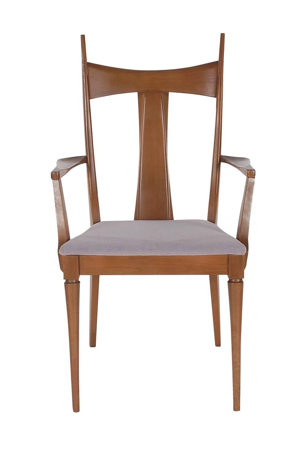 American Mid-Century Modern Walnut Dining Chairs after Paul McCobb or Gio Ponti For Sale