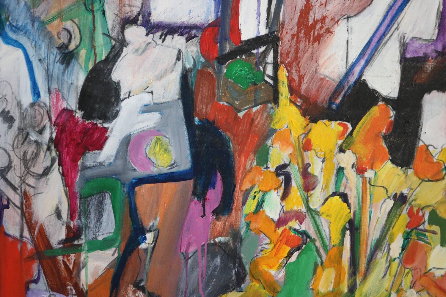 Colorful Modern Abstract Expressionist Still Life Oil Painting by Ellie