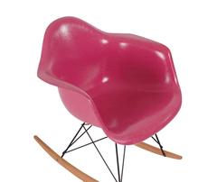 Rare Charles Eames for Herman Miller Hot Pink Fiberglass Lounge Rocking Chair