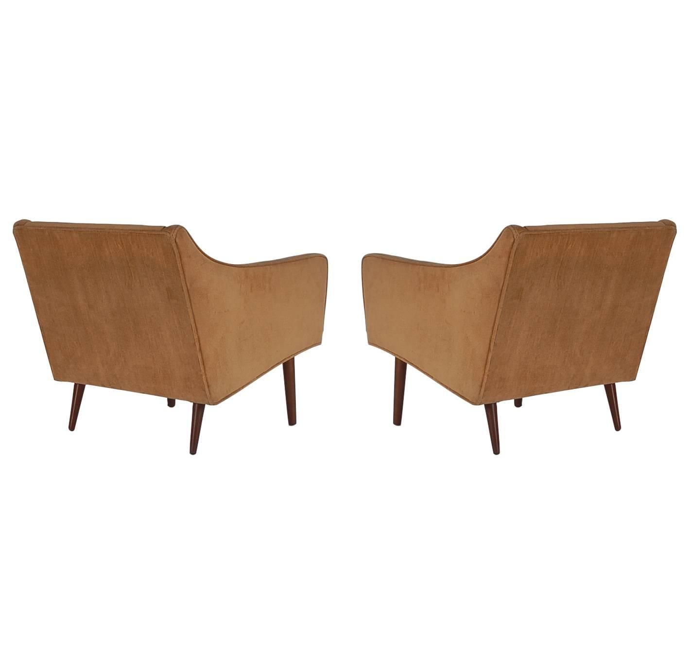 Mid-Century Modern Lounge Club Chairs after Paul McCobb or Edward Wormley In Good Condition In Philadelphia, PA