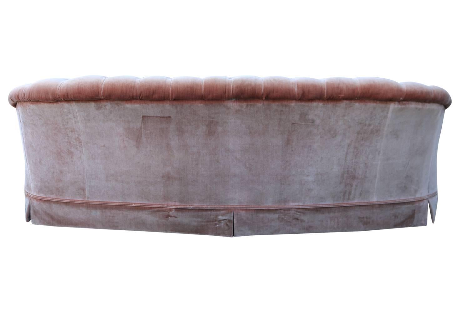 vintage pink velvet couch