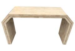 Maitland-Smith Tessellated Stone and Brass Console