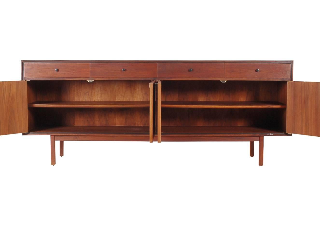 Mid-20th Century Mid-Century Modern Walnut Cabinet or Credenza Attributed to Florence Knoll