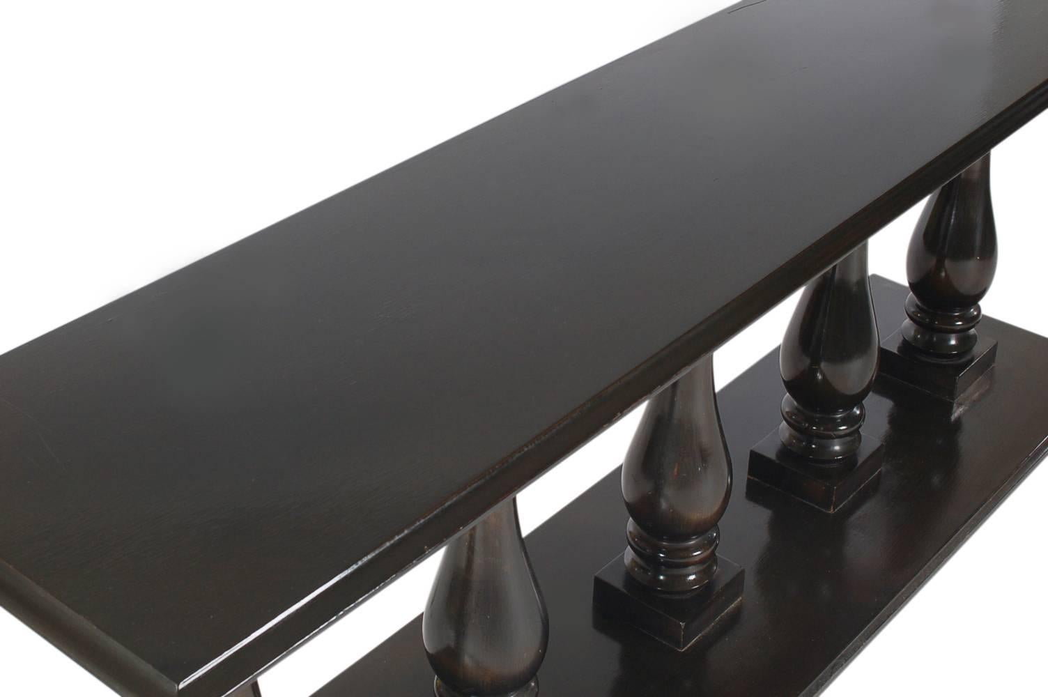 American Hollywood Regency Modern Black Console Table after Dorothy Draper / James Mont