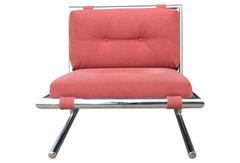Arthur Umanoff Mid-Century Modern Chrome Cantilevered Sled Chair